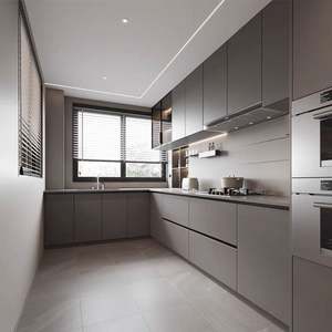 Armarios de cocina modernos de diseño libre con manijas de cierre suave, cajones automáticos hechos en China - Product Image 2