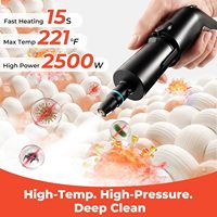 Nettoyeur vapeur avec réservoir de 1,8 litre, poignée réglable sur 3 niveaux, 2500 W, vapeur portable, haute pression 4 bars, autonomie de 60 minutes, temps de chauffe de 15 secondes