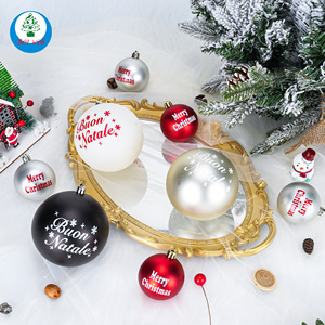 Set di 6 Palline Natalizie Opache con Stampa 'Merry Christmas', Decorazioni Infrangibili per Albero di <span class=keywords><strong>Natale</strong></span>, Vendita all'Ingrosso - Product Image 5