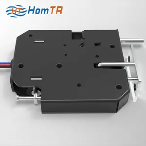 HomTR Kunci Kontrol Elektrik 12V 24V, Kunci Pintu Loker Pegas Kait Kabinet Elektronik Solenoid