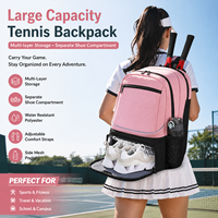 Sac à dos de tennis d'usine, sac de raquette imperméable grande capacité avec compartiment à chaussures pour activités sportives, loisirs et voyages en extérieur
