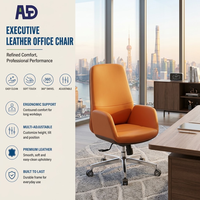 Chaise de bureau exécutive moderne en cuir, ergonomique, dossier mi-haut, pivotante, base chromée, siège réglable pour bureau à domicile et salle de conférence