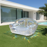 Canapé gonflable rose en PVC transparent personnalisé pour 2 personnes, portable et pratique, fauteuil d'angle gonflable, fauteuil à bascule gonflable