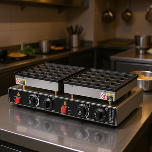 Grille électrique professionnelle pour Dorayaki 1800W, double température, minuteur, en acier inoxydable, pour la restauration - Product Image 2