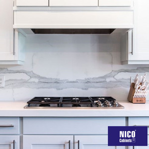 Nicocabinet Canada Edmonton Độc Đáo Đá Cẩm Thạch Nhân Tạo Ván Ép Acrylic Ấm Tủ Bếp Màu Trắng Bộ - Product Image 5