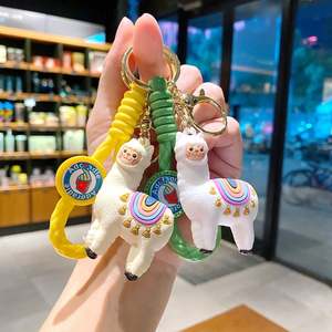 Llavero de PVC con diseño creativo de alpaca, serigrafiado, para coche, anime, dibujos animados, bonito, para amantes, colgante para bolso, pequeño regalo - Product Image 2