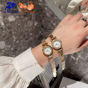 Montre à quartz de luxe pour femme de la marque H avec diamants, petit cadran créatif et bracelet, boîtier carré, montre à chaîne pour filles - Product Image 3