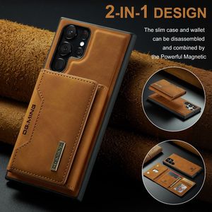 Casing Ponsel Kulit Dua Dalam Satu, Casing Ponsel Kulit Dua Dalam Satu, Casing Penutup Kartu Magnetik Tiga Lipat Ultra UNTUK Samsung S22