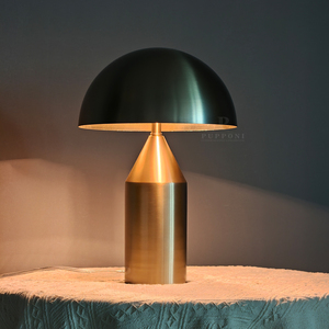 Contemporary Brass Mushroom Desk Lamp Dome Cover <b>Decorative</b> Table <b>Light</b> For Hotel Room - Product Image 1