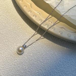 Individuelle Mode-Perlenkette 925 Sterlingsilber Zirkonia Damen Schmuckset mit Tennis-Kette VVS1 Moissanit - Product Image 3