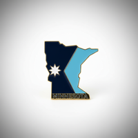 GREPAS GIFTS Épinglette de revers en forme de drapeau de l'État du Minnesota plaqué or, 1,25 pouce