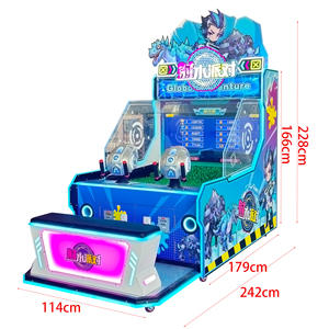 Console di Gioco Arcade Interattiva con Sparatutto ad Acqua, Cabinet in Metallo, Acrilico e Legno, Funzionamento a Moneta, Sensore di Movimento, in Inglese, per 2-4 Giocatori - Product Image 2