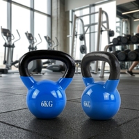 Kettlebell en fonte massif avec poignée antidérapante, poids pour entraînement de force en salle de sport, kettlebell en fonte revêtue