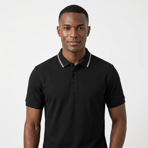 Custom Logo Men's <b>Polo</b> <b>Shirt</b> 100% Cotton Knitted Short Sleeve Anti Wrinkle Golf Training Wear - Product Image 5