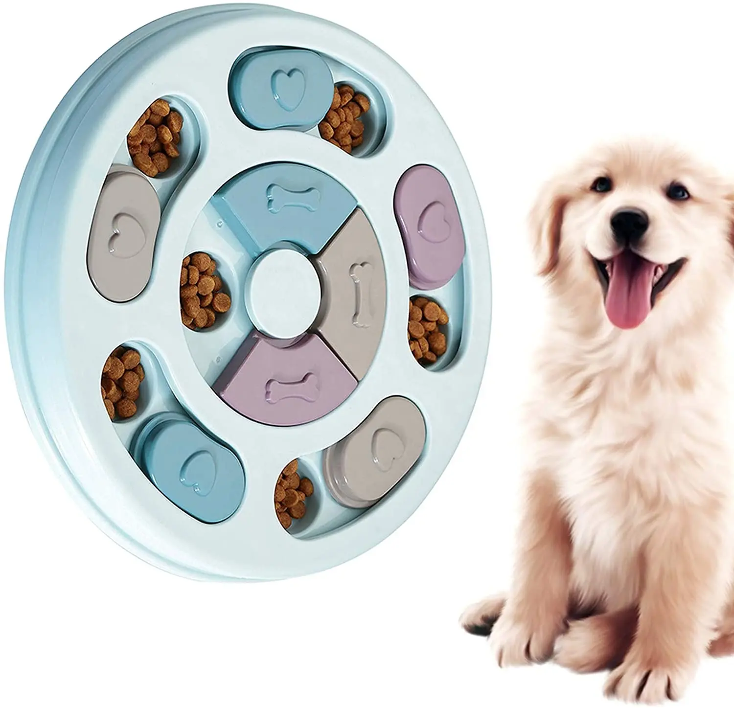 Neues interaktives Spielzeug IQ Dispenser Training Slow Feeder Bowl Puzzle Essen Spielzeug für Hunde