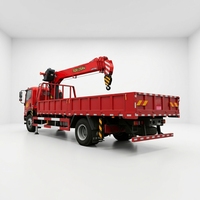 Grue montée sur camion lourd de 8 tonnes à haute performance, flèche pliante, palan hydraulique pour les opérations minières et portuaires