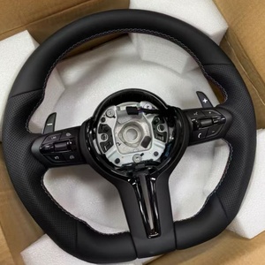 Volant en cuir noir pour <span class=keywords><strong>BMW</strong></span> F10 F30 F32 F15 F36 F01 F20 F22 F25 F31 F32 M3 M5 E90 E70 E60 <span class=keywords><strong>X1</strong></span> X3 X5 Modifié et Amélioré - Product Image 2