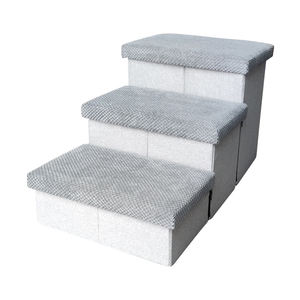Produits <span class=keywords><strong>pour</strong></span> animaux de compagnie de haute qualité meubles pliable <span class=keywords><strong>chien</strong></span> <span class=keywords><strong>maison</strong></span> 3 marches <span class=keywords><strong>chien</strong></span> escalier <span class=keywords><strong>rampe</strong></span> avec grand espace de rangement <span class=keywords><strong>pour</strong></span> lits hauts ou canapé - Product Image 2