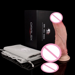 ORALSX Double Layer Silicone Soft Cock <b>Dildo</b> with Suction Cup Realistic Cock <b>Dildo</b> Anal Plug Butt Plug Sex Toys for Women - Product Image 4