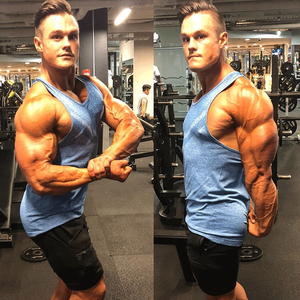 Canotta Sportiva da <span class=keywords><strong>Uomo</strong></span> per Bodybuilding con Stampa Personalizzata del Logo, Sublimazione su Tessuto - Product Image 3