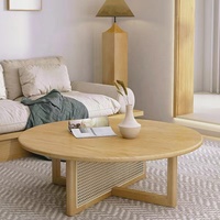 Table à thé en rondins japonais petit appartement salon ménage canapé rotin tissé table basse ronde balcon table à thé assise