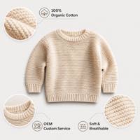 Productos de Algodón Orgánico Personalizados para Bebés, Suéter de Punto Suave y Transpirable, Jersey Grueso y Cálido para Bebés, Boutique para Recién Nacidos