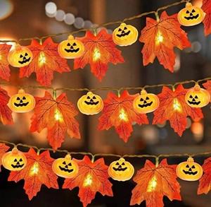 Halloween bí ngô <span class=keywords><strong>Maple</strong></span> lá chuỗi ánh sáng mùa thu trang trí đèn trong nhà ngoài trời Pin hoạt động ánh sáng cho kỳ nghỉ nhà trang trí nội thất - Product Image 5