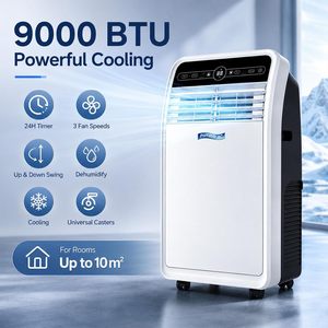 <span class=keywords><strong>Climatiseur</strong></span> <span class=keywords><strong>portable</strong></span> réversible 3-en-1 AC 9000 Btu avec tuyau d'évacuation et télécommande, en stock, livraison rapide - Product Image 2