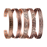 Brazalete Magnético 2025 de Cobre Puro 99.99% para Alivio del Dolor de Artritis, Ajustable, Clásico, para Mujer, Salud, Energía, Curación, Moda