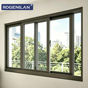 Fenêtre coulissante triple vitrage en aluminium ROGENILAN, fournisseur chinois, économie d'énergie, vitrage Low-E, pour extérieur - Product Image 1