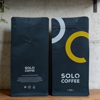 Sac d'emballage pour café, pochette mate pour grains de café de 1 kg, valve unidirectionnelle, impression graphique personnalisée, fermeture éclair refermable