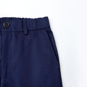 Boys <b>Chino</b> Shorts Mid <b>Waist</b> <b>Elastic</b> Button Front 100% Cotton Anti-Wrinkle School Uniform Wear - Product Image 4