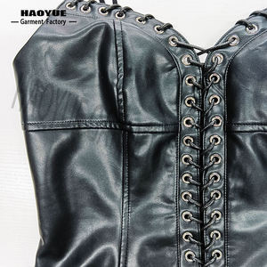 Dames personnalisées <span class=keywords><strong>petite</strong></span> noir Faux cuir PU Mini jupe <span class=keywords><strong>plissée</strong></span> soirée Mini Bandage moulante fente Sexy <span class=keywords><strong>robe</strong></span> courte pour les femmes - Product Image 4