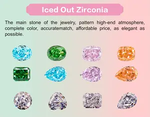 Pedras preciosas de zircônia cúbica 5a, verde esmeralda, zircônia cravejada, pedras preciosas cúbicas