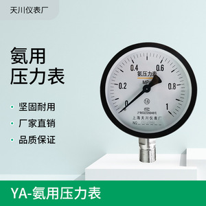 เซี่ยงไฮ้ เทียนชวน ยา-100 เกจวัดแรงดันแอมโมเนีย 100 มม. -0.1 ถึง 2.4Mpa การวัดสุญญากาศและความดัน - Product Image 5