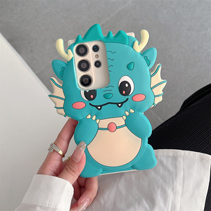 Coque de téléphone mignonne et moelleuse en forme de <span class=keywords><strong>dragon</strong></span> pour Samsung Galaxy S26 Ultra S25 S24 A57 A56, en silicone souple, motif dessin animé asiatique, protection intégrale - Product Image 2