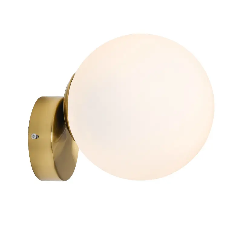 Luminária minimalista para parede, bola de vidro nas luzes douradas para teto, moderno e interior