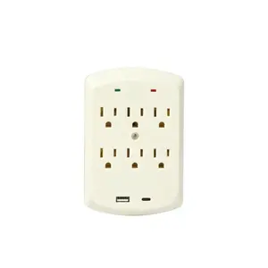 New USB 5V 3A Surge Protector Plug Wall Adapter 6 outlets Charger Power Strip