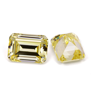 Pronto Stock gemme sintetiche a forma ottagonale taglio <span class=keywords><strong>smeraldo</strong></span> CZ gemma allentata 5a grado giallo zirconi - Product Image 1