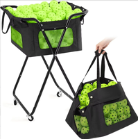 Caddie léger et portable pour balles de pickleball et de tennis pour adultes - Contient 140 balles de pickleball ou 175 balles de tennis
