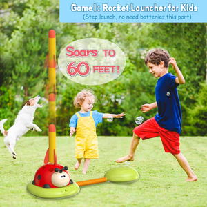 Jeu musical 3-en-1 à lancer et attraper avec télécommande, lance-fusée à pédale, jouet d'extérieur pour enfants, jeu sportif, vente chaude - Product Image 3