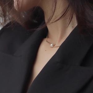 Collar con Colgante de Palillos Bañados en Oro de 14K, Perla Koya Natural de Agua Dulce, Exquisito Collar de Clavícula Individual para Mujer - Product Image 3