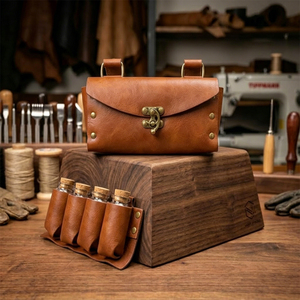 Nouvelle Sacoche Latérale Fantaisie en Cuir PU pour Quatre Bouteilles de <span class=keywords><strong>Médecine</strong></span> Médiévales, Accessoire de Costume de Magicien Unisexe - Product Image 5
