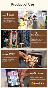Nouvel arrivage Photomaton miroir en bois véritable Photomaton en bois vintage avec machine photomaton à écran tactile 21.5 "et étui de vol - Product Image 6