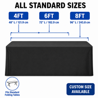 Housse de table publicitaire personnalisée avec logo OEM, impression numérique, pour salon professionnel, en spandex extensible ajusté