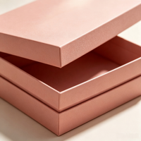 Boîte cadeau de luxe avec couvercle et base rigides en rose mat, logo personnalisé, doublure en velours noir pour l'emballage de bijoux et de cosmétiques