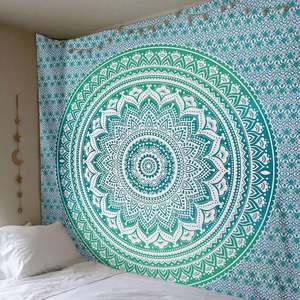 Promocional Custom Indian Bohemian Mandala Boho Hippie Poliéster Digital Impresso Tapeçaria de Parede para Decoração Doméstica