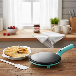 Macchina Elettrica per Crepes da 8 Pollici con Manico Aqua, Superficie Antiaderente per Cottura Istantanea di Pancake e Crepes - Product Image 3