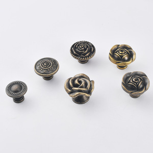 European Style Antique Bronze Cabinet <b>Knobs</b> Rose Shape Zinc Alloy Durable Drawer Wardrobe Handles - Product Image 4