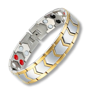 Vente en gros d'usine <span class=keywords><strong>de</strong></span> bracelets magnétiques en acier inoxydable avec coquillage géométrique plaqué <span class=keywords><strong>or</strong></span> rose pour hommes bracelets tendance - Product Image 2